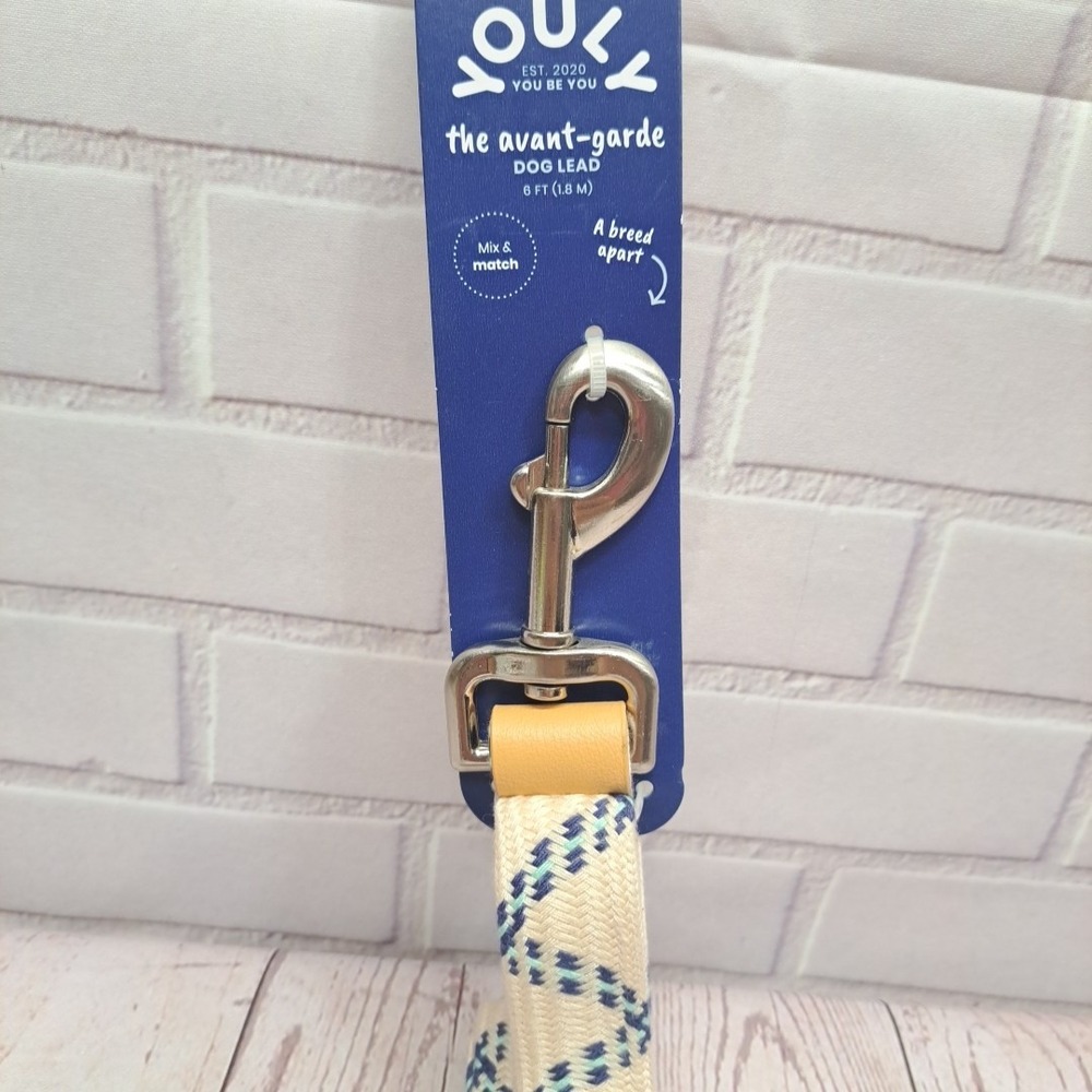 YOULY The Protector 6ft Dog Lead Zig Zag Nylon And Leather
